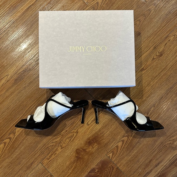NWT Jimmy Choo Anise 75 Black Patent, Size 40 - Picture 7 of 11